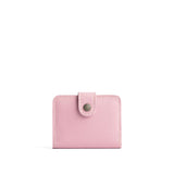 Vintage Pink | Small leather wallet with snap closed