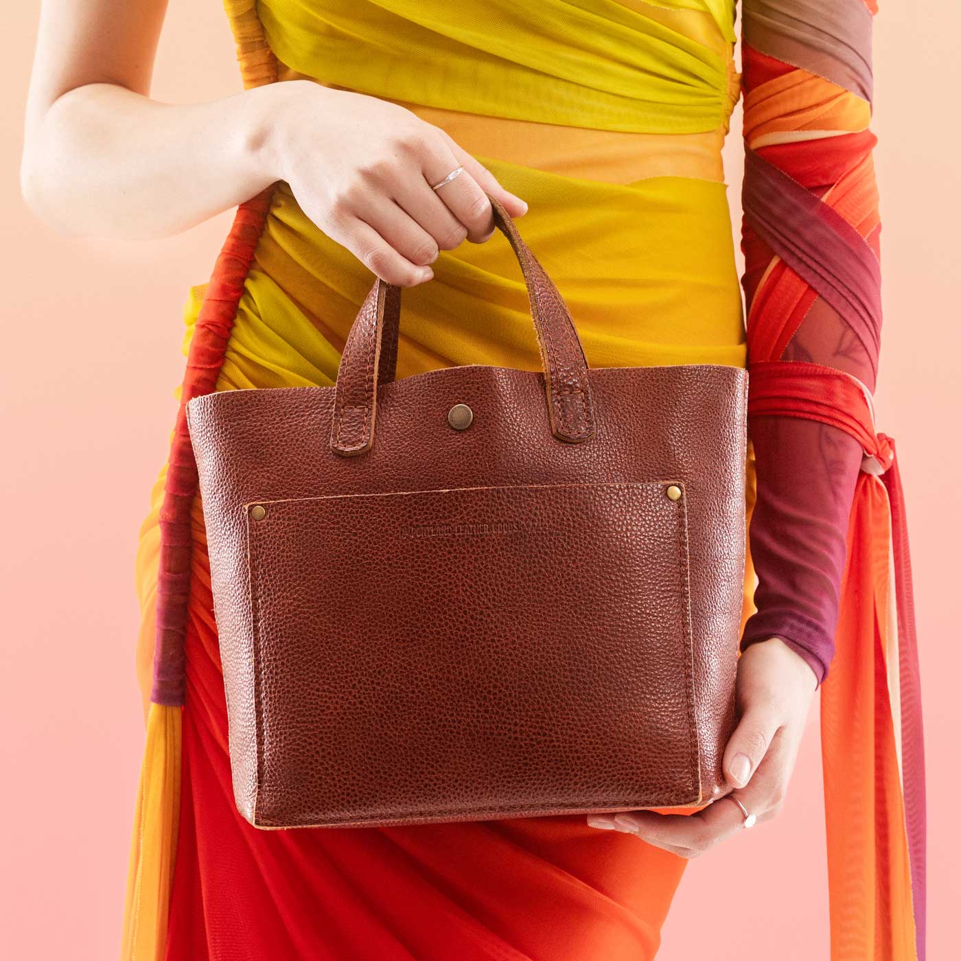 'Almost Perfect' Mini Crossbody Tote Cognac | Portland Leather Goods