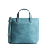 Aqua Zipper | Crossbody tote bag with snap closure and front pocket
