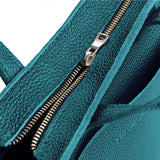 Aquarius Zipper | Closeup of zipper on crossbody tote bag with zipper closure and front pocket