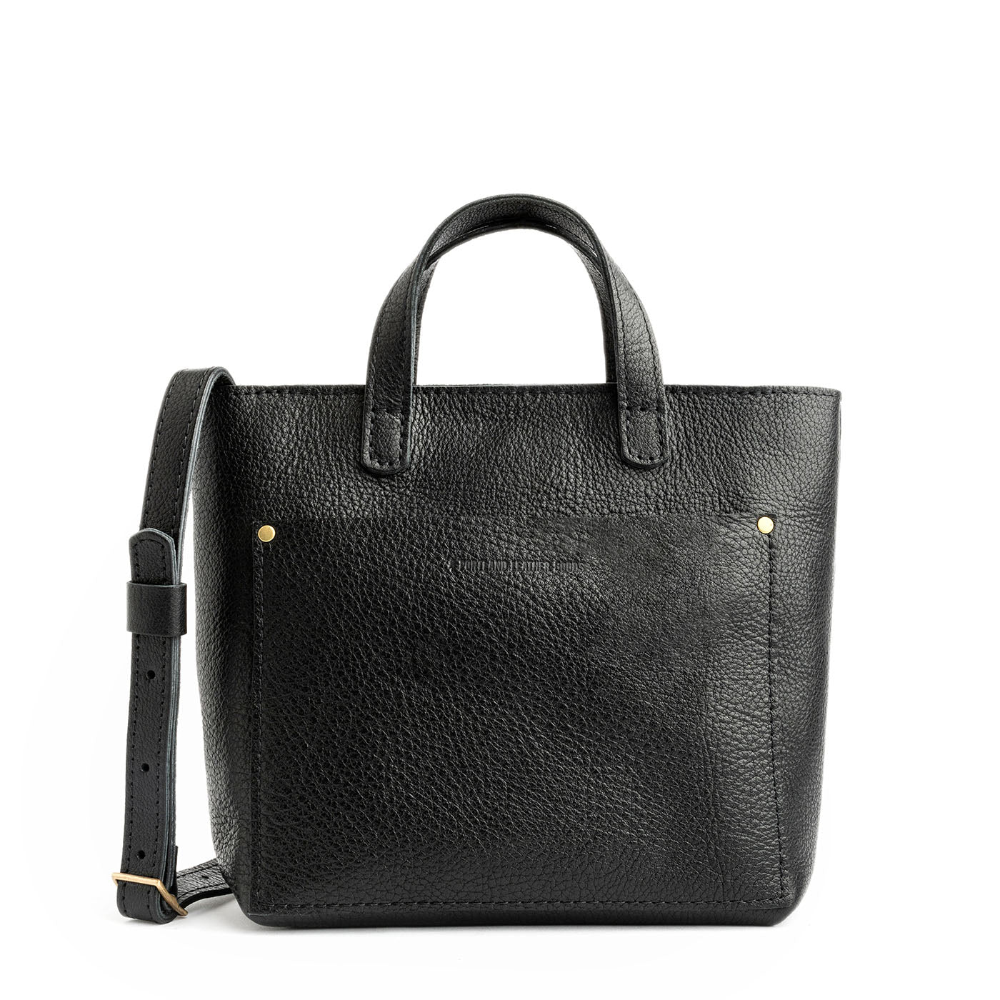 Pebbled--black*Zipper | Crossbody tote bag with zipper closure and front pocket