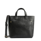 Pebbled--black Zipper | Crossbody tote bag with zipper closure and front pocket