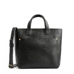 Pebbled--black*Zipper | Crossbody tote bag with zipper closure and front pocket