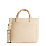 Pebbled Bone Zipper | Crossbody tote bag with zipper closure and front pocket