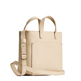 Pebbled Bone Zipper | Crossbody tote bag with zipper closure and front pocket