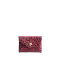 Cabernet | Small leather card wallet with scalloped edge