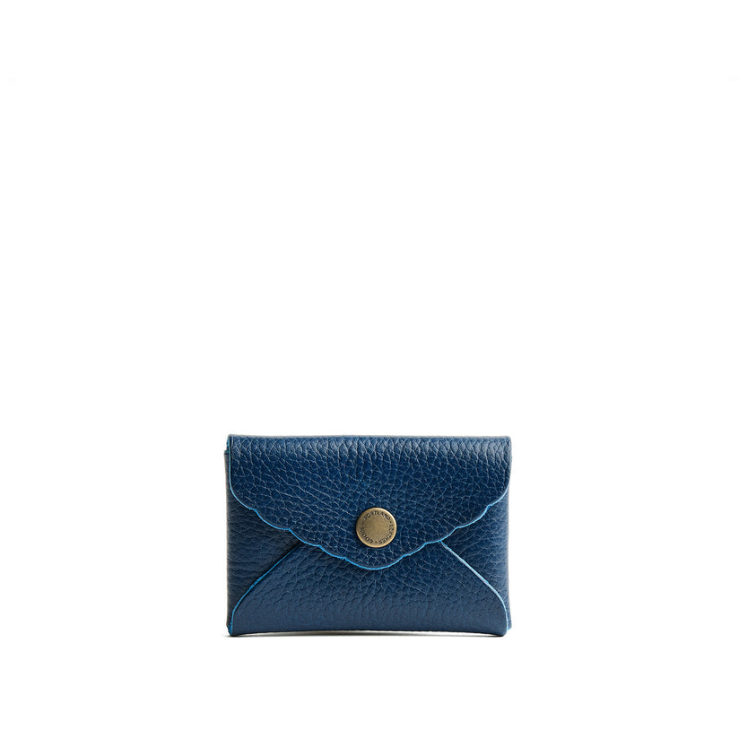 Caspian | Small leather card wallet with scalloped edge
