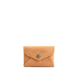 Desert Flower | Small leather card wallet with scalloped edge