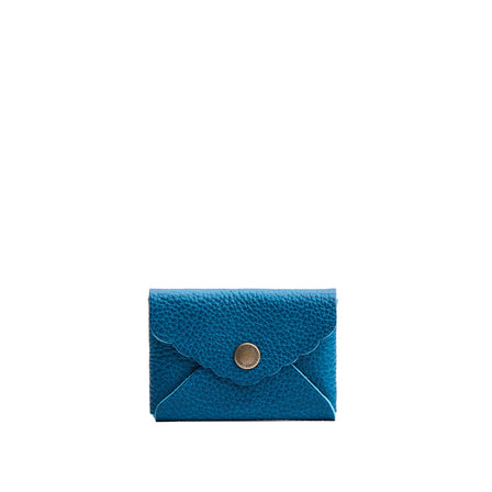 Planetary | Small leather card wallet with scalloped edge