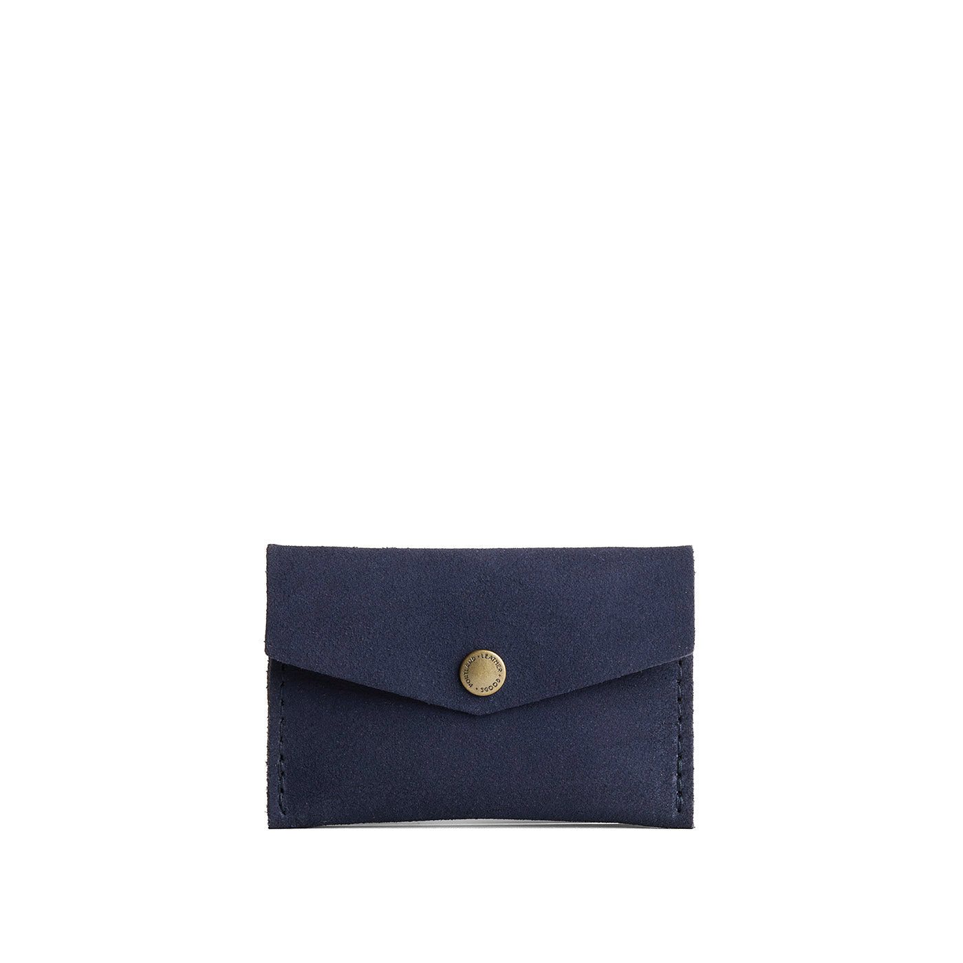 Alaska Blue | Small leather envelope card wallet with snap closure
