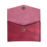 Anemone | Small leather card wallet with snap closure