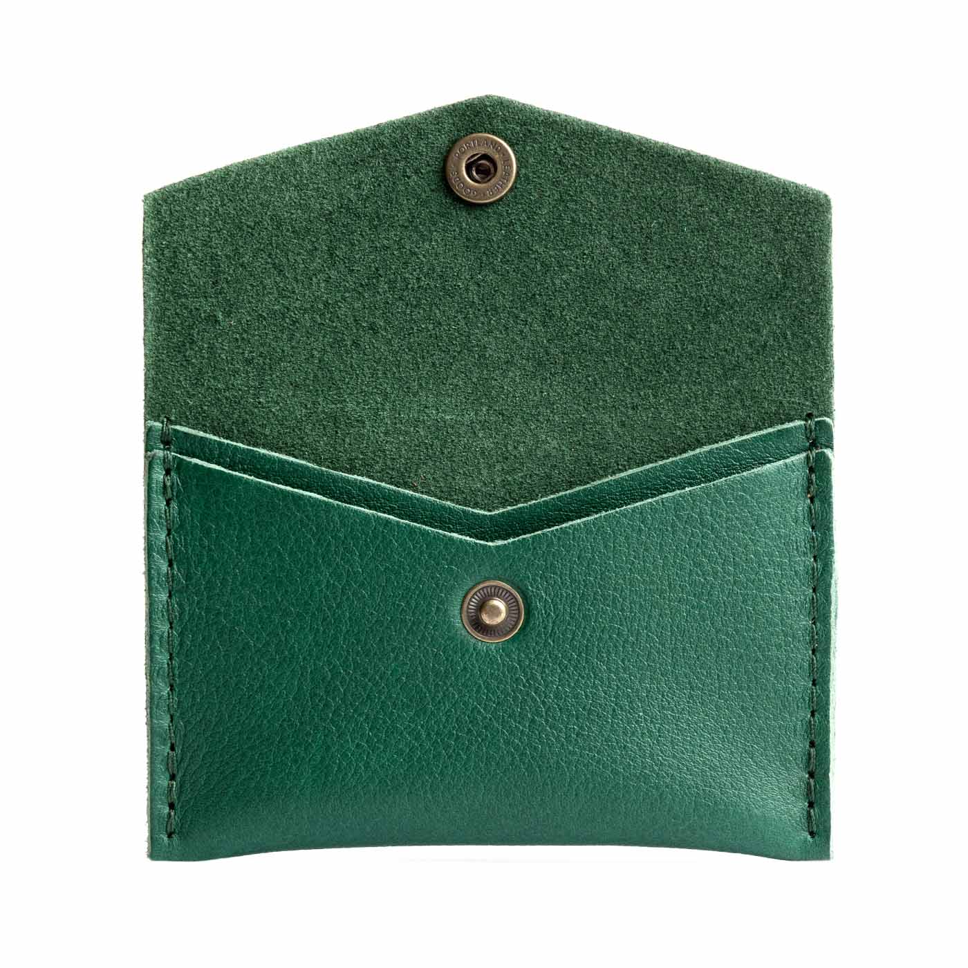 Bacalar | Small leather envelope card wallet with snap closure