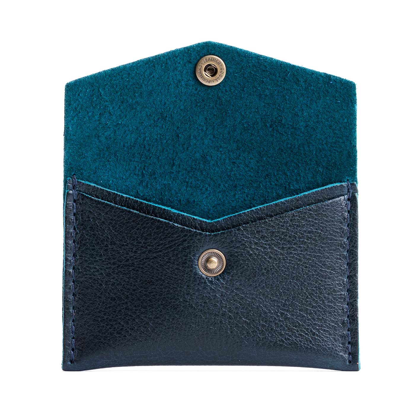 Boreal | Small leather card wallet with snap closure