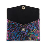 Carnival | Small leather envelope card wallet with snap closure