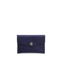 Cobalt | Small leather envelope card wallet with snap closure