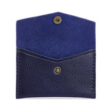 Cobalt | Small leather envelope card wallet with snap closure
