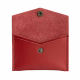 Crimson | Small leather card wallet with snap closure 