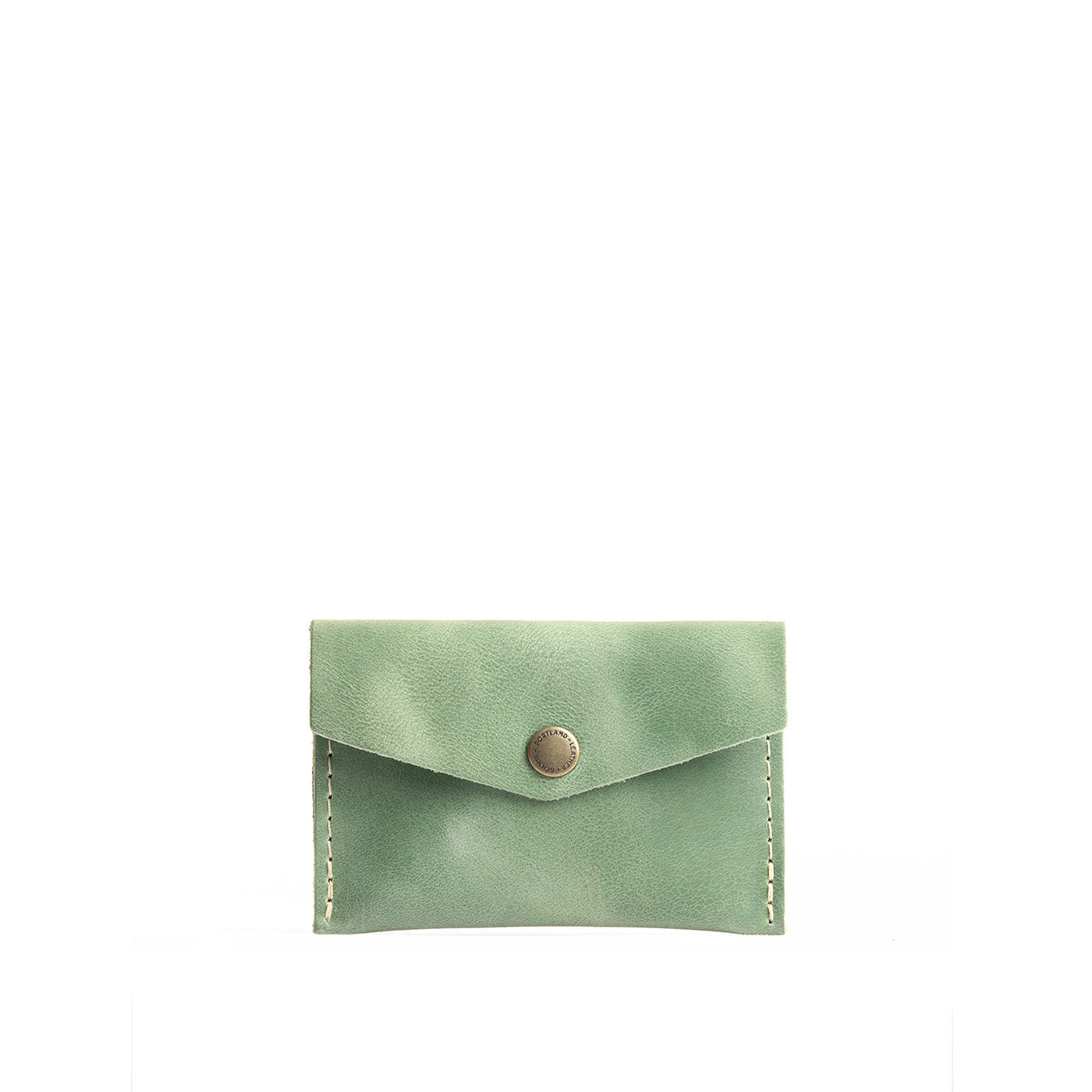Cucumber | Small leather card wallet with snap closure