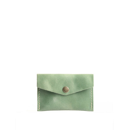 Cucumber | Small leather card wallet with snap closure