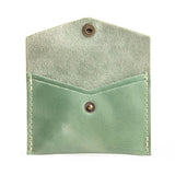 Cucumber | Small leather card wallet with snap closure