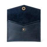Deep Water | Small leather card wallet with snap closure