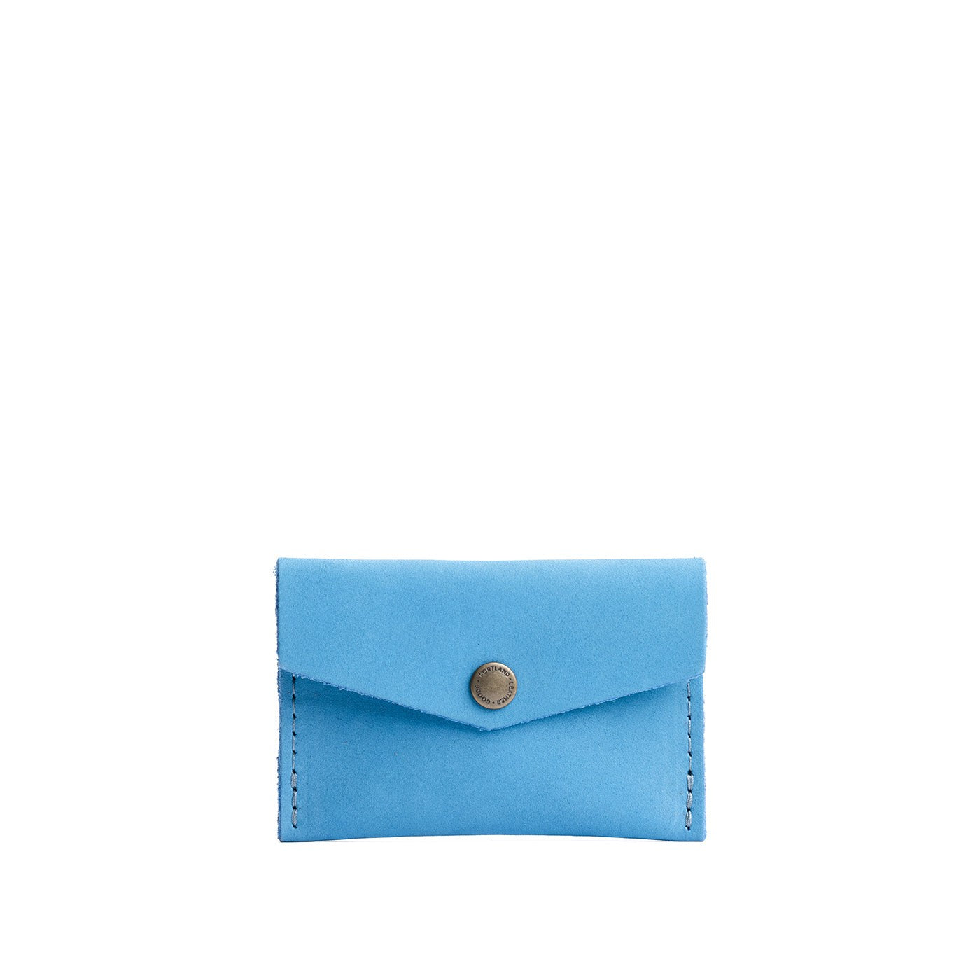 Iceberg Blue | Small leather card wallet with snap closure