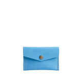 Iceberg Blue | Small leather card wallet with snap closure
