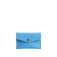 Iceberg Blue | Small leather card wallet with snap closure
