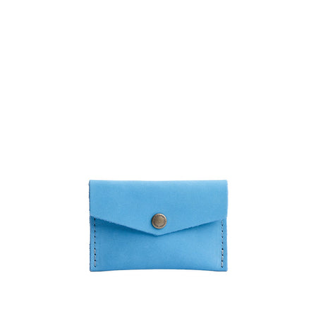 Iceberg Blue | Small leather card wallet with snap closure