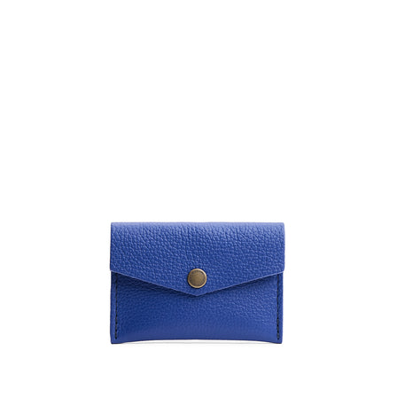 Molino Blue | Small leather envelope card wallet with snap closure