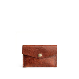 Nutmeg | Small leather envelope card wallet with snap closure