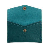 Sea Glass | Small leather envelope card wallet with snap closure