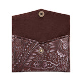 Sepia | Small leather envelope card wallet with snap closure
