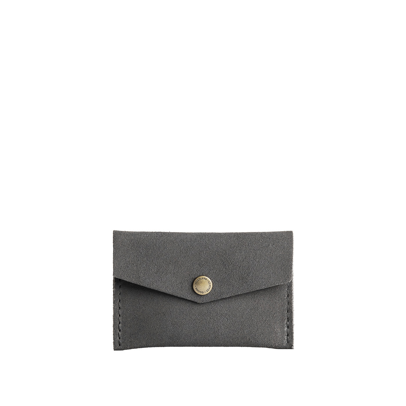 Smoke Grey | Small leather envelope card wallet with snap closure