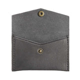 Smoke Grey | Small leather envelope card wallet with snap closure