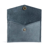Storm | Small leather card wallet with snap closure