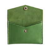 Succulent | Small leather envelope card wallet with snap closure