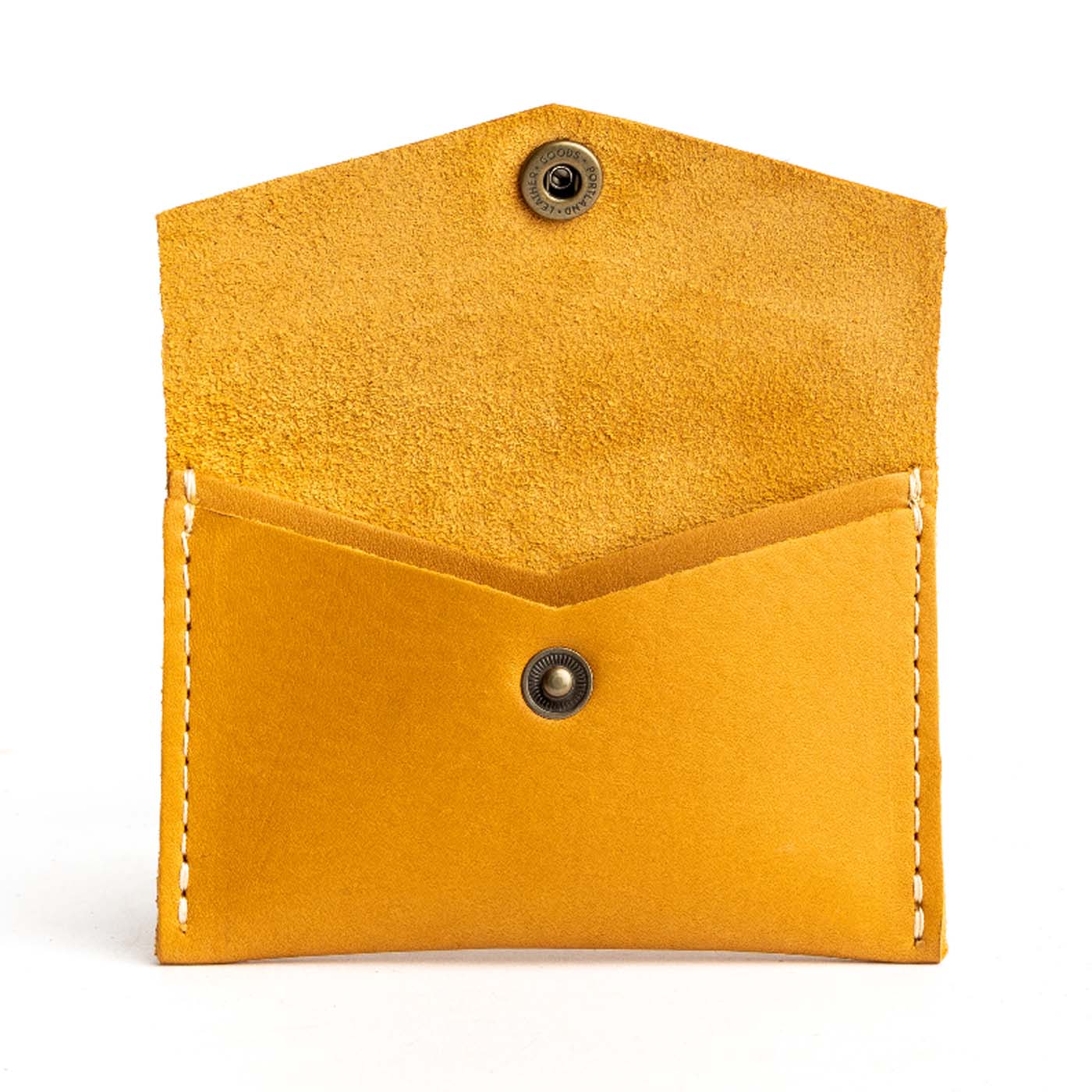 Sunflower | Small leather envelope card wallet with snap closure