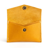 Sunflower | Small leather envelope card wallet with snap closure
