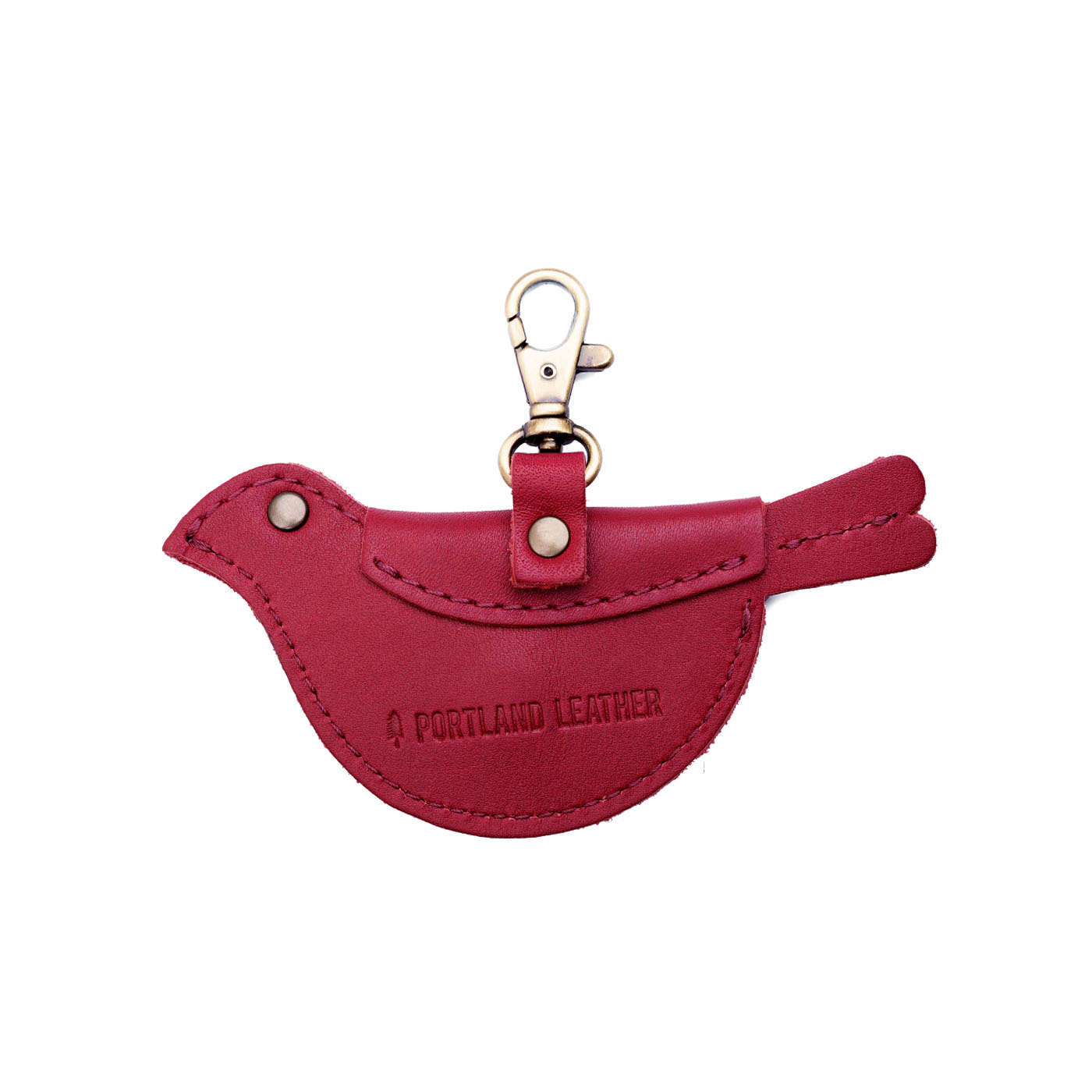 Berry Good | Bird shaped pouch with button closure and lobster clasp