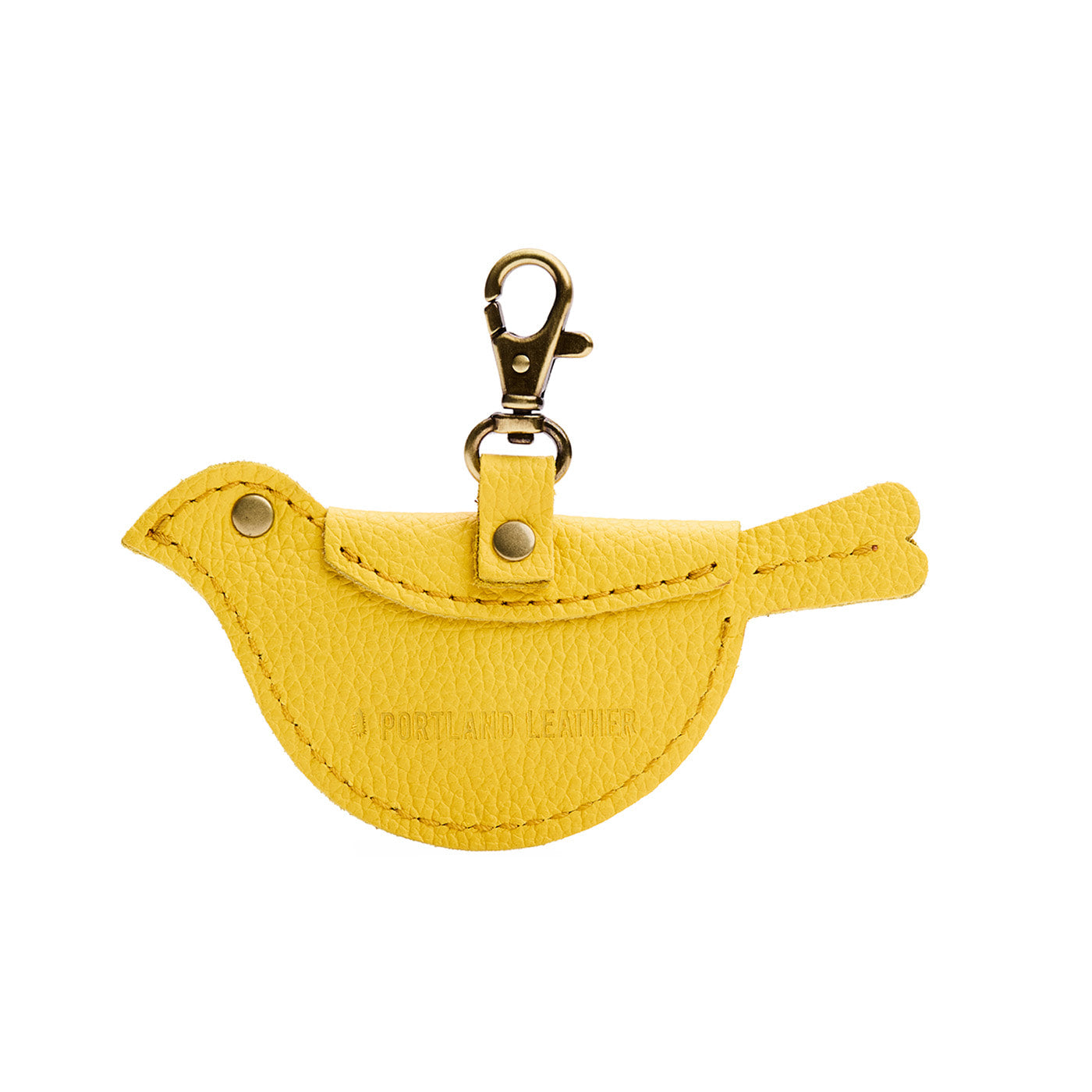 Canary | Bird shaped pouch with button closure and lobster clasp