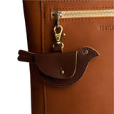 Chocolate Brown | Bird shaped pouch with button closure and lobster clasp