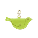 Lime | Bird shaped pouch with button closure and lobster clasp