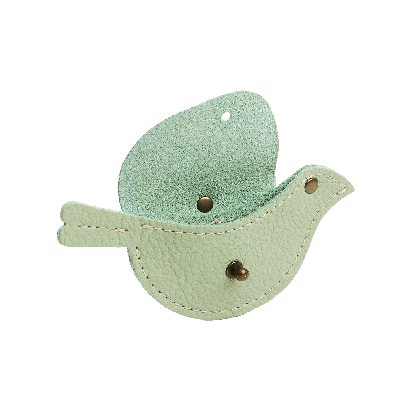 Pistachio | Bird shaped pouch with button closure and lobster clasp