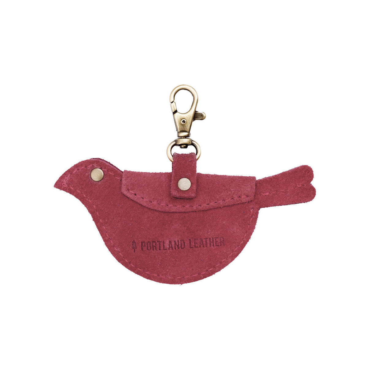 Red Panda | Bird shaped pouch with button closure and lobster clasp