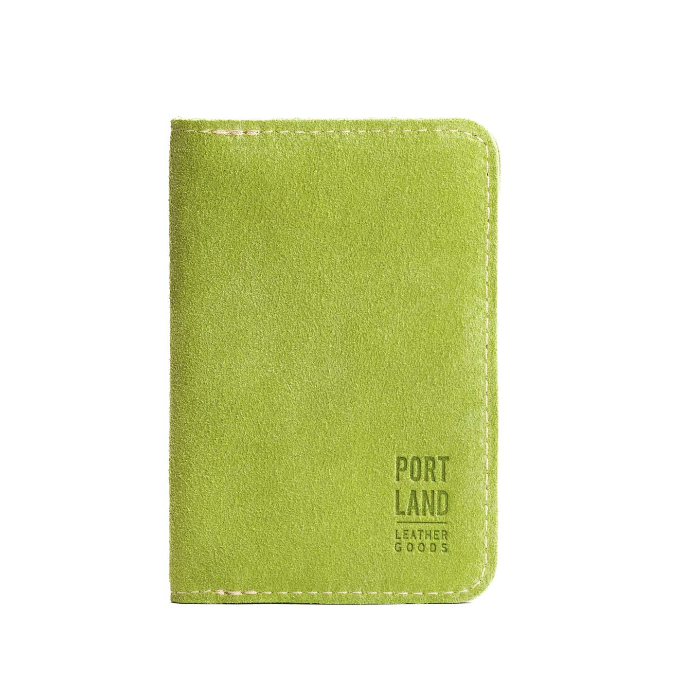 Lime | Leather passport case with PLG logo