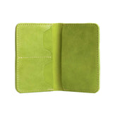 Lime | Leather passport case with PLG logo