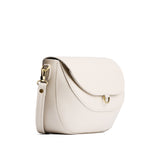 Bone Large | Leather Crossbody with a flap and magnetic closure