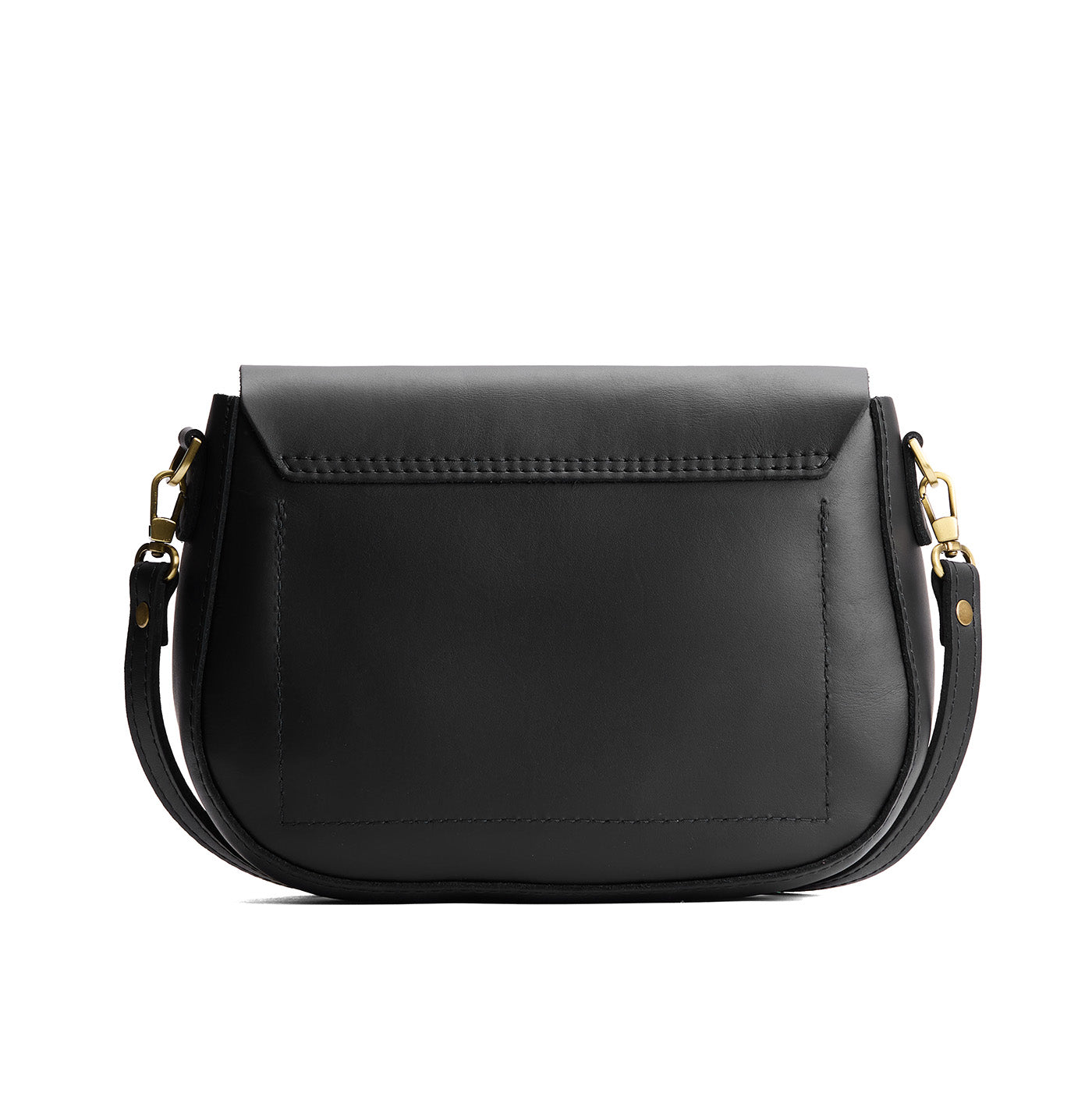Black*Large | Leather Crossbody with a flap and magnetic closure