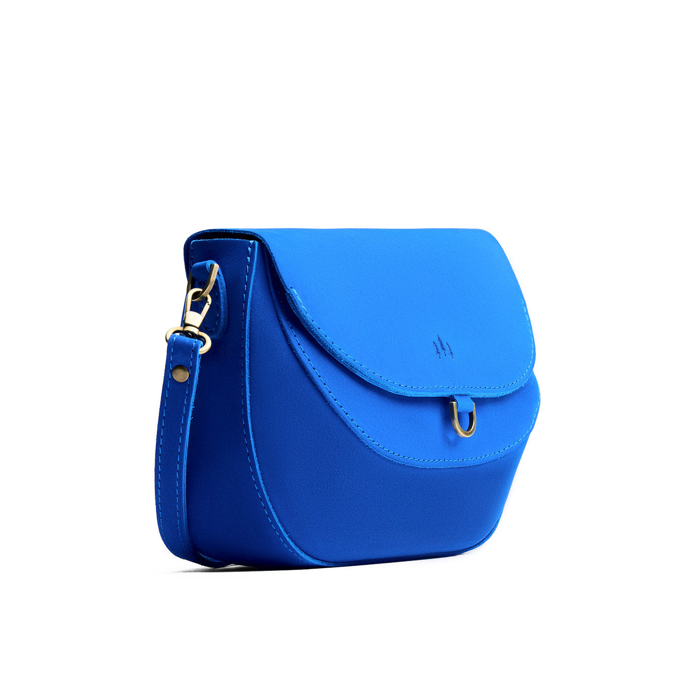 Blue Joy*Large | Petite leather Crossbody with a flap and magnetic closure